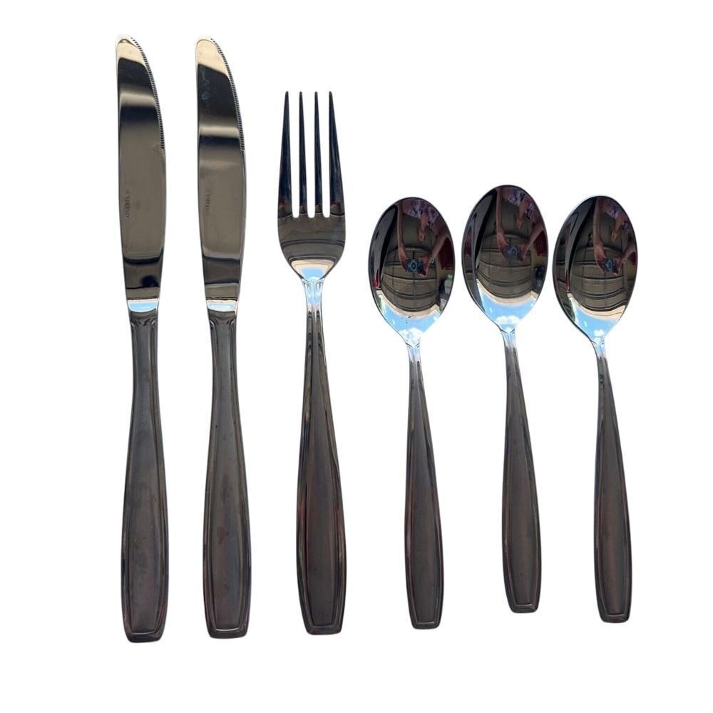 6 Piece Oneida Satin Bristol Stainless 3 Spoons 1 Fork & 2 Knives Need Polishing
